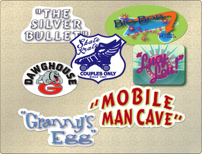 Custom Made Personal Trailer Name Decals